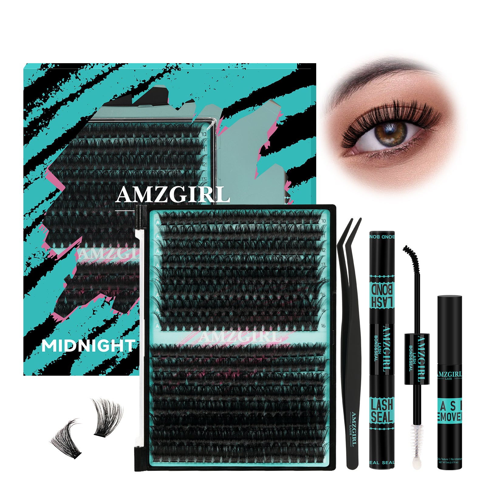 AMZGIRL Lush Volume DIY Individual Lashes Clusters Kit 320Pcs